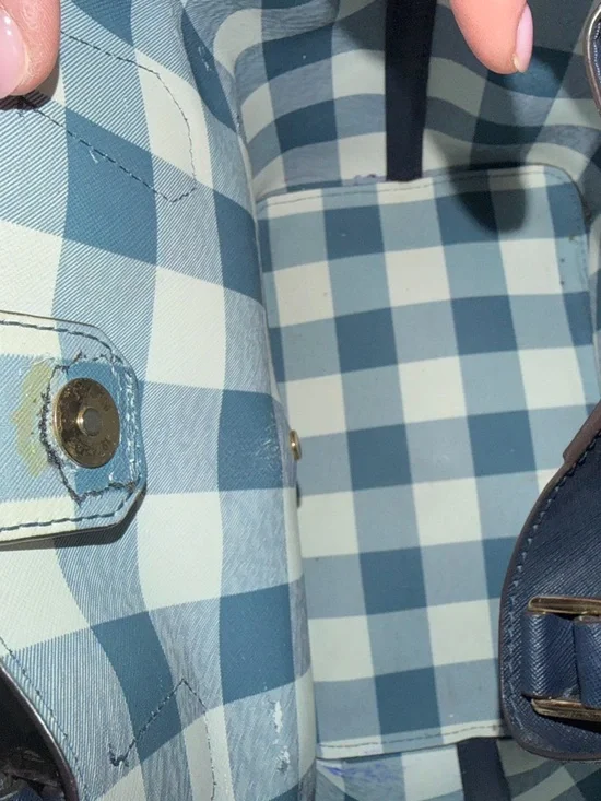 Michael Kors Navy Saffiano Leather Satchel with MK Tag - Picture 10 of 10